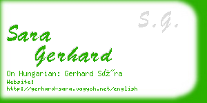 sara gerhard business card
